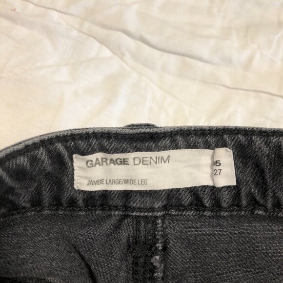 3/$25 ❥ Garage Straight Wide Leg High Waist Distressed Soft Black Size 5 Jeans - Picture 9 of 13